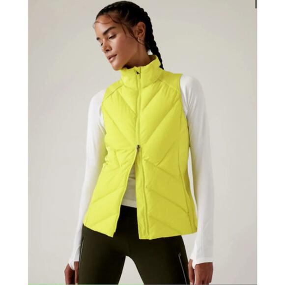 Athleta Inlet Sleeveless Full Zip Puffer Vest Dark Fiber Optic Womens Size Large - Picture 1 of 11
